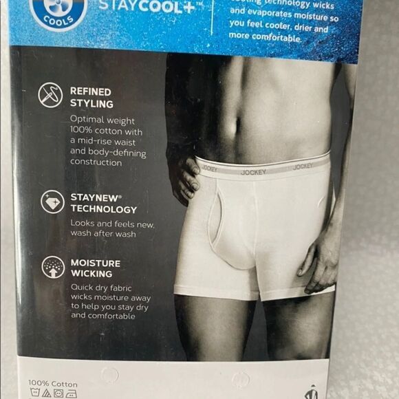 JOCKEY 3 Men's Black Boxer Briefs Small (28-30) - Picture 2 of 4